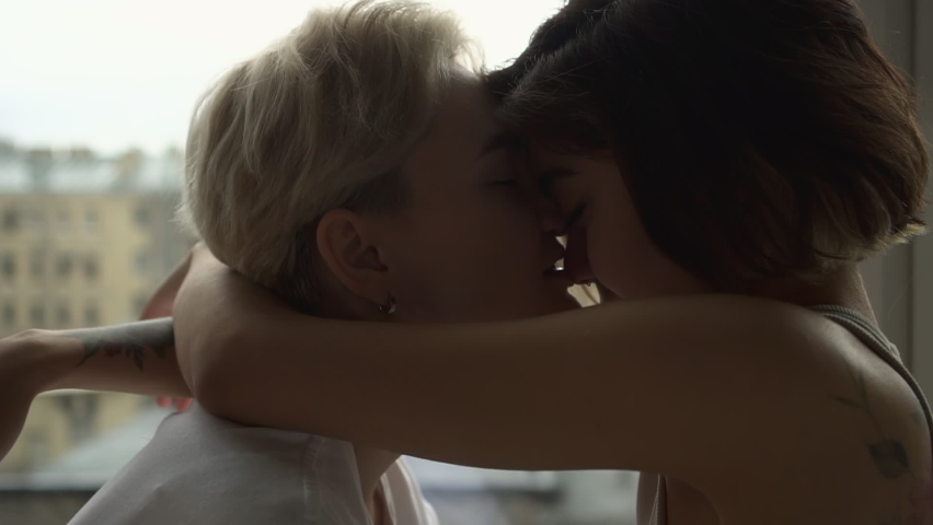 Lesbians Asian Kissing